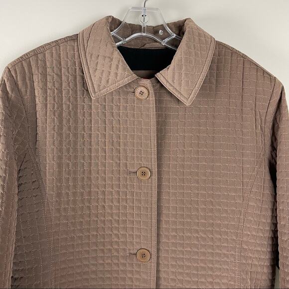 Vintage Espirit brown quilted button cottagecore coastal barn jacket large - Picture 2 of 8